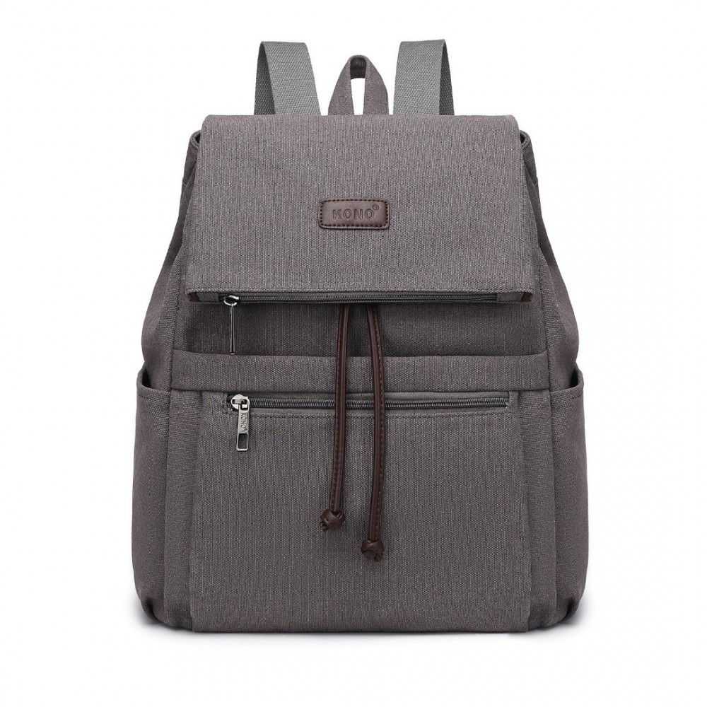 KONO unisex plátený batoh SAVIORA - 18L - šedý