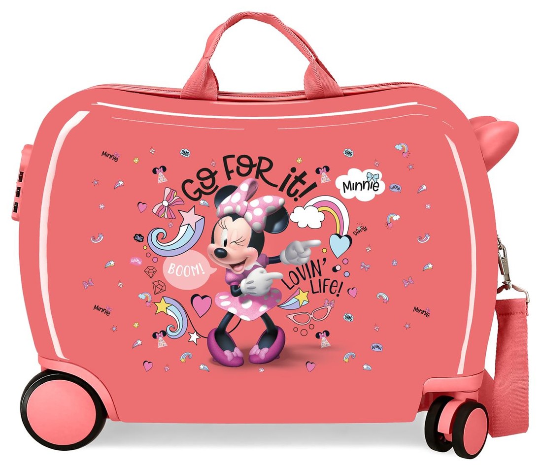 JOUMMABAGS Detský kufor na kolieskach - odrážadlo - Disney - MINNIE LOVING LIFE - 34L