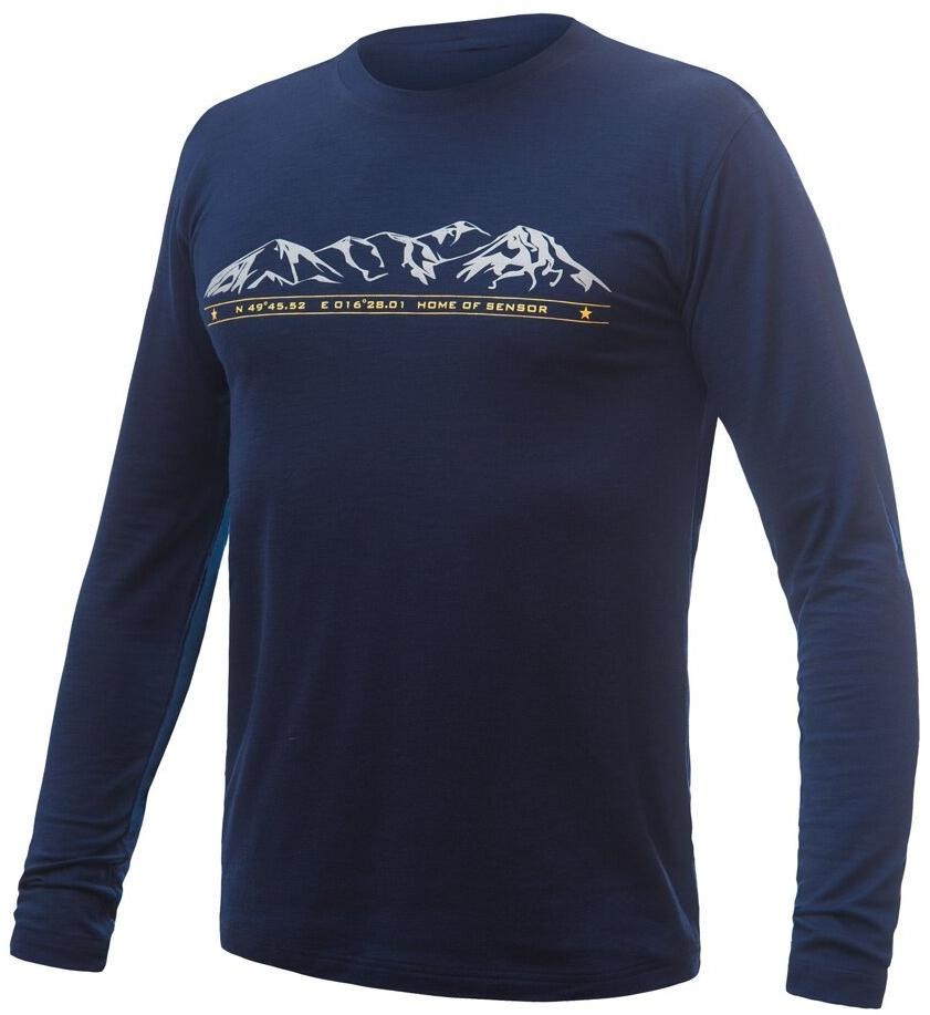 Sensor Merino Active Pt Mountains pánské triko dl.rukáv deep blue