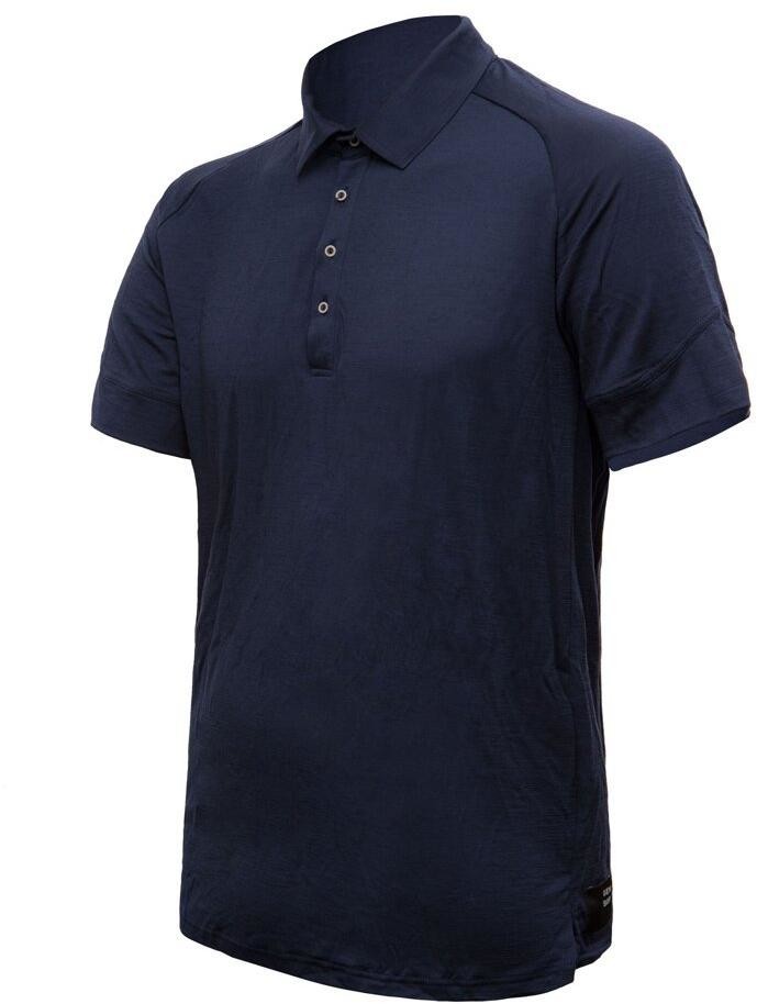 Sensor Merino Active polo pánské triko kr.rukáv deep blue