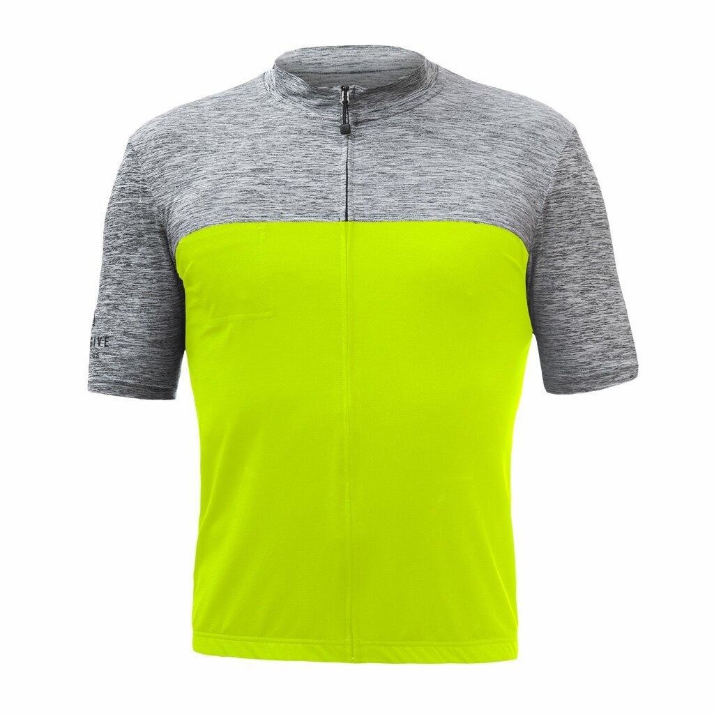Sensor Cyklo Motion pánský dres kr.rukáv celozip neon yellow/šedá