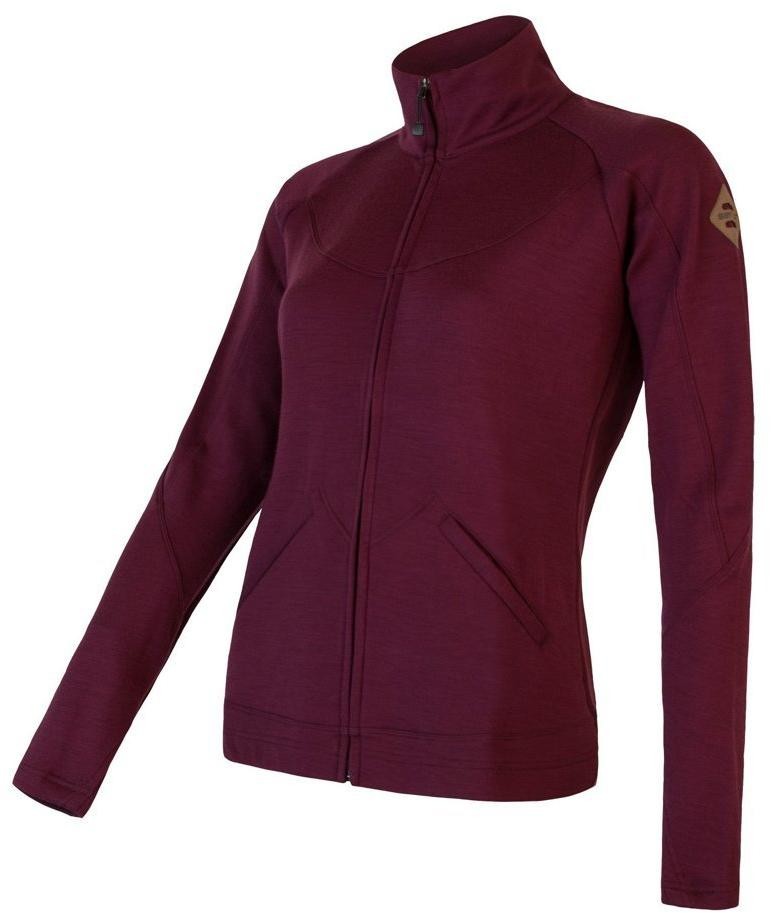 Sensor Merino Upper dámská mikina celozip port red