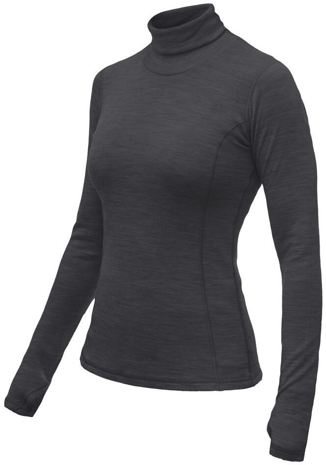Sensor Merino Bold dámské triko dl.rukáv roll neck anthracite gray