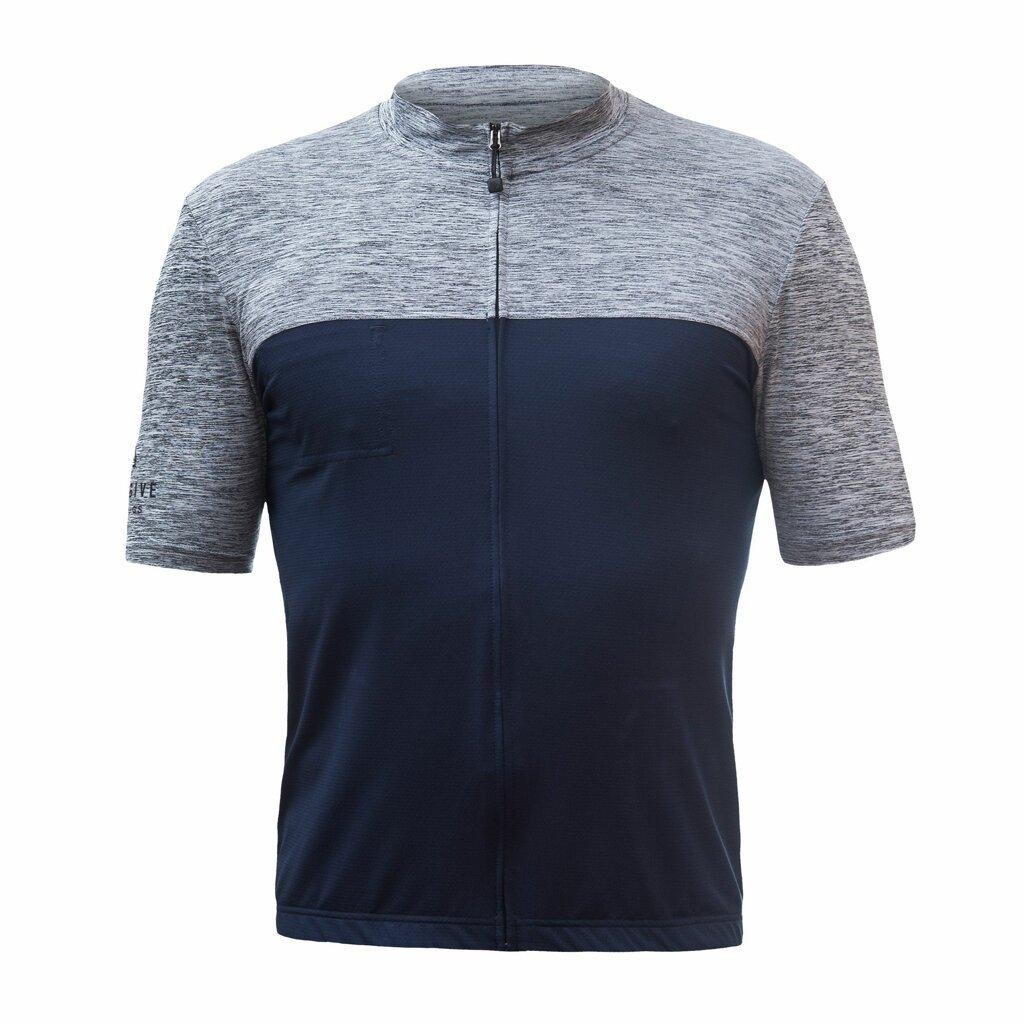 Sensor Cyklo Motion pánský dres kr.rukáv celozip deep blue/šedá