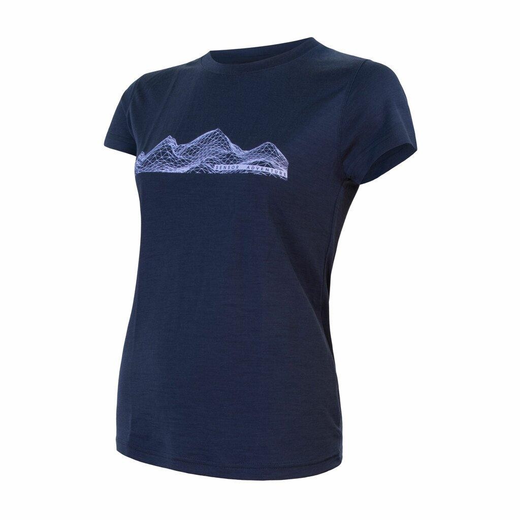 Sensor Merino Active Pt Mountains dámské triko kr.rukáv deep blue