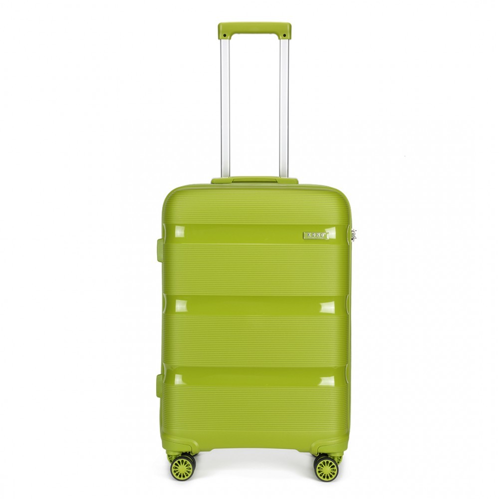 KONO Cestovný kufor na kolieskach Classic Colection - zelený 50L