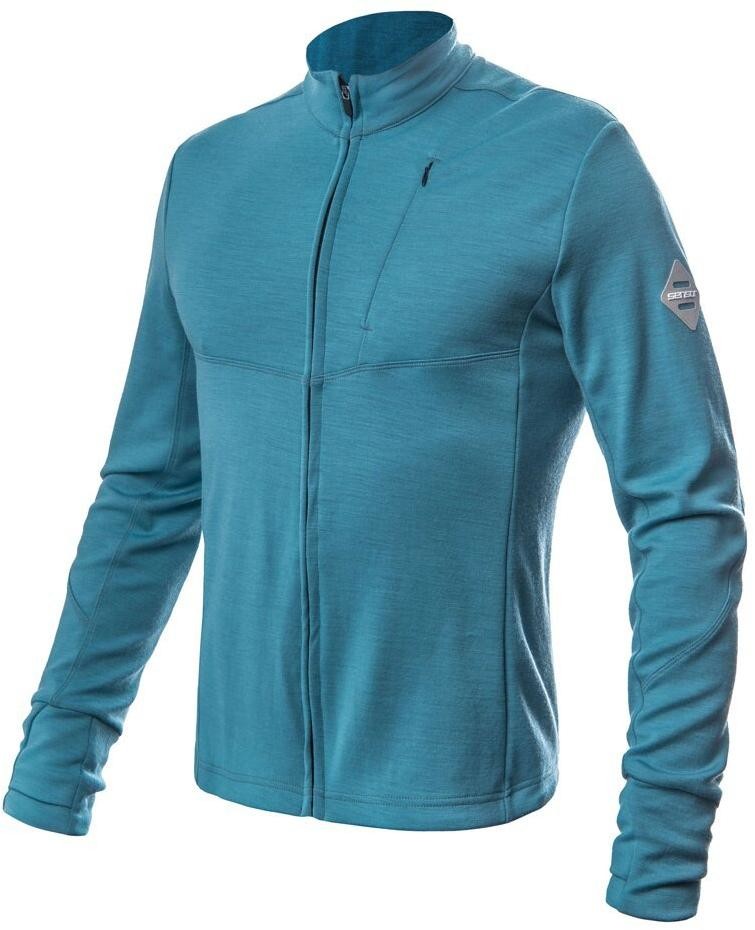 Sensor Merino Upper pánská mikina celozip mint blue