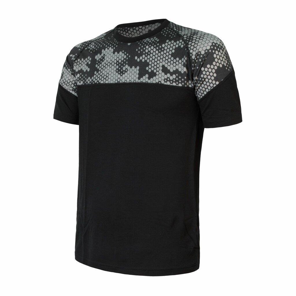 Sensor Merino Impress pánské triko kr.rukáv černá/honeycomb