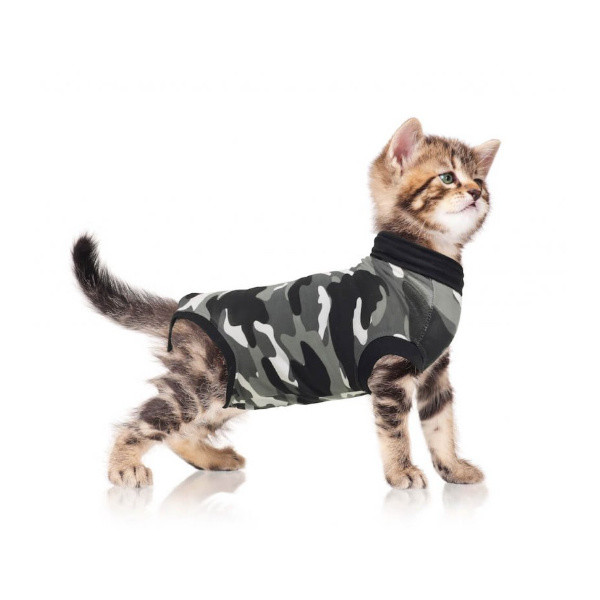 Pooperačné oblečenie pre mačky čierne XS 40 cm