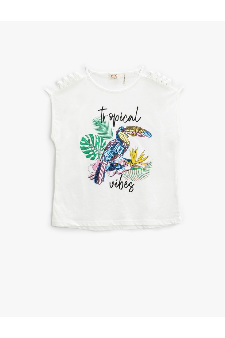 Koton T-Shirt - Ecru - Loose