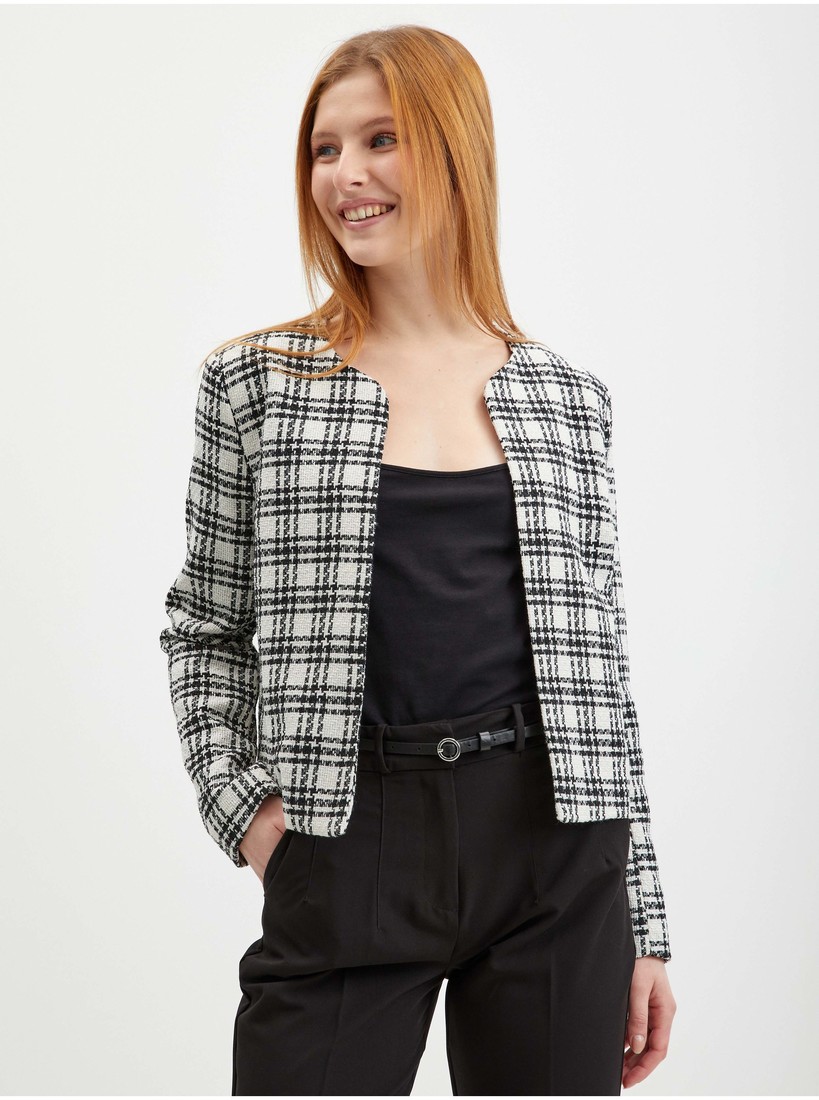 Orsay Black & White Checkered Jacket - Ladies