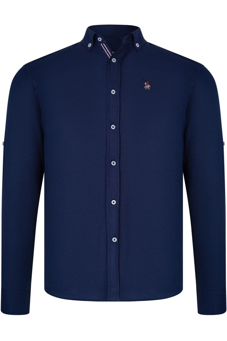 G674 DEWBERRY MEN'S SHIRT-PLAIN NAVY BLUE
