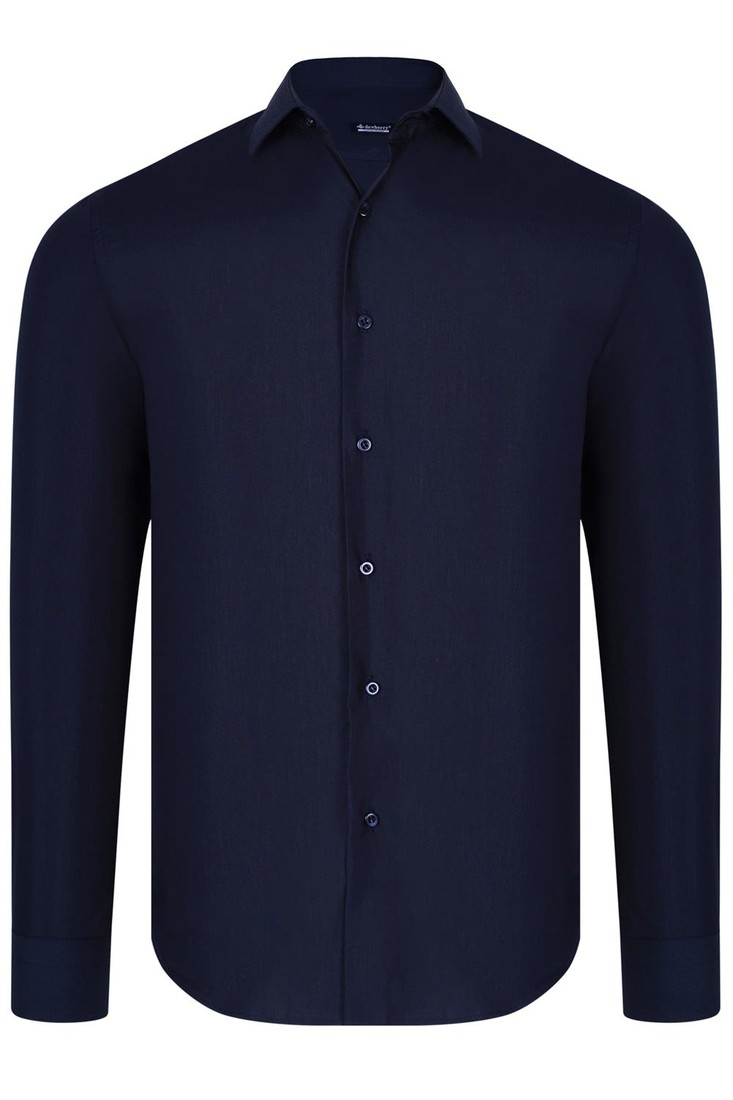 G726 DEWBERRY MEN'S SHIRT-PLAIN NAVY BLUE