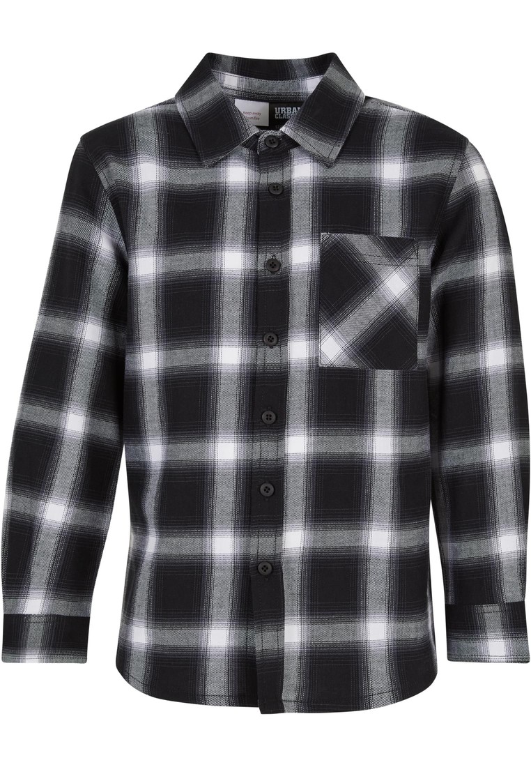 Urban Classics Boys Oversized Checked Shirt black/white - 110/116