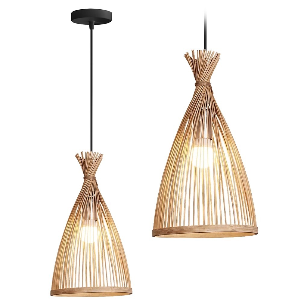 Závěsná lampa La Belle Boho II černá/hnědá