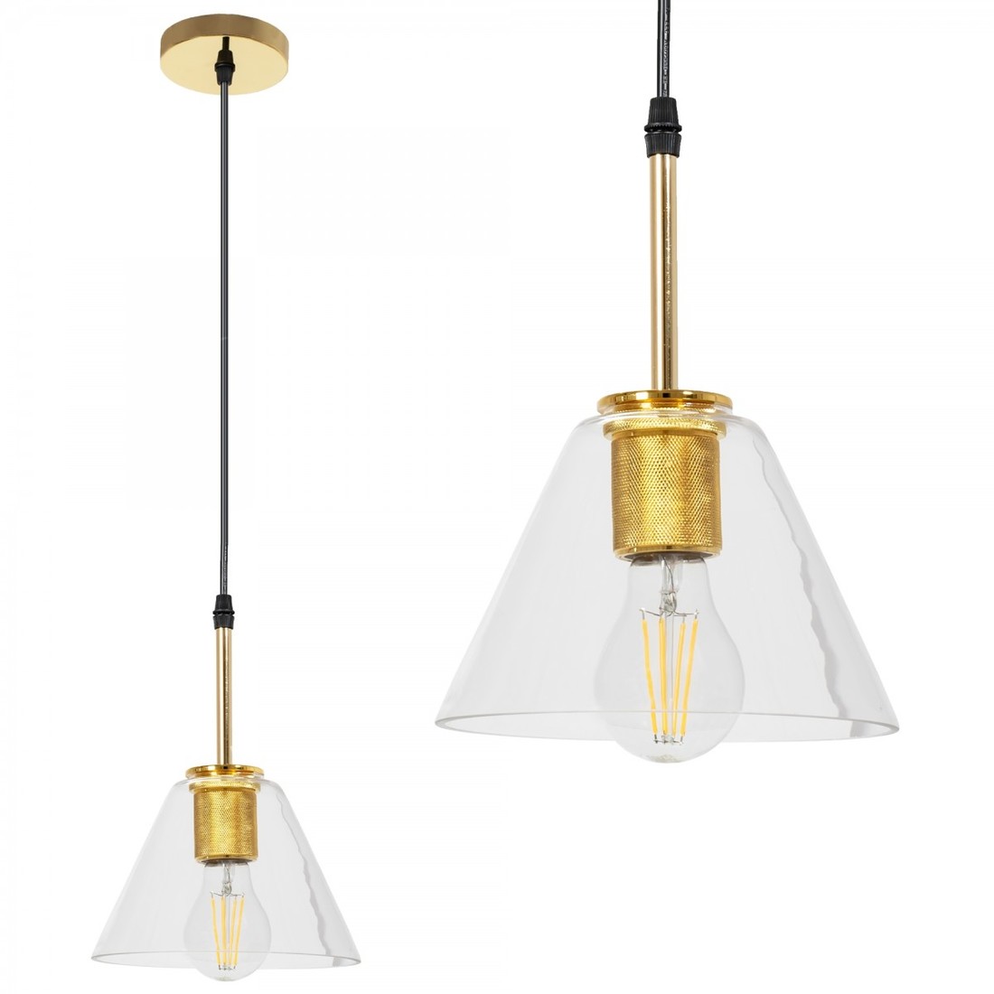 Závěsná lampa La Belle XXI zlatá
