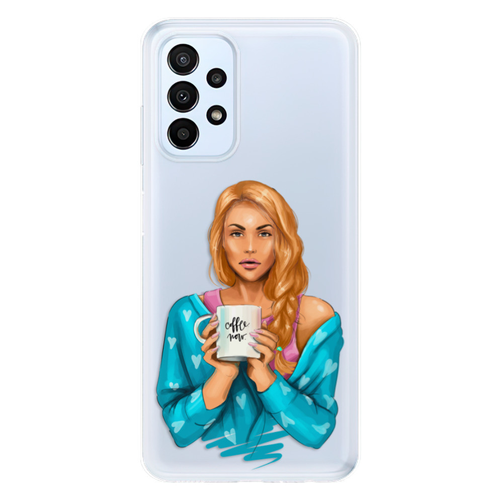 Odolné silikónové puzdro iSaprio - Coffe Now - Redhead - Samsung Galaxy A23 / A23 5G