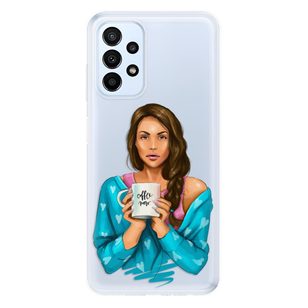 Odolné silikónové puzdro iSaprio - Coffe Now - Brunette - Samsung Galaxy A23 / A23 5G