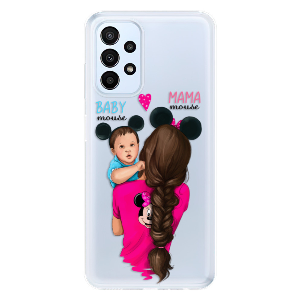 Odolné silikónové puzdro iSaprio - Mama Mouse Brunette and Boy - Samsung Galaxy A23 / A23 5G