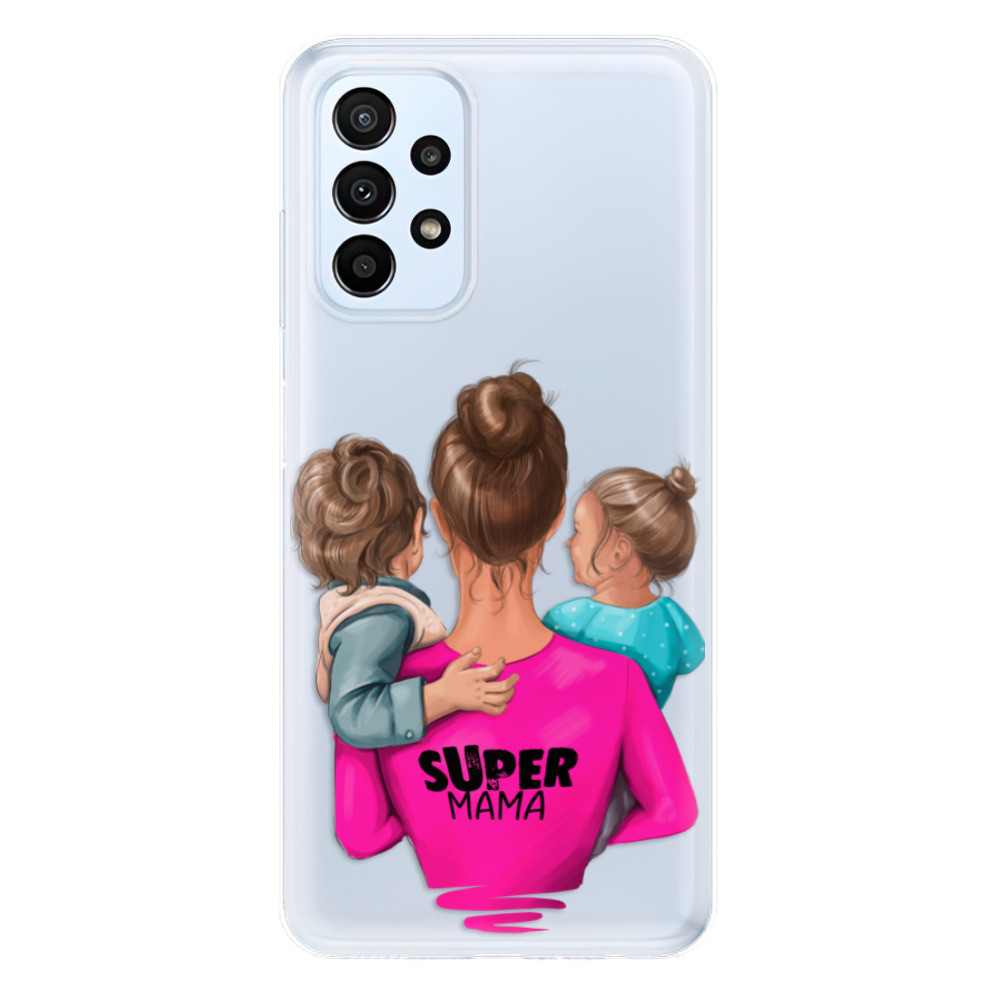 Odolné silikónové puzdro iSaprio - Super Mama - Boy and Girl - Samsung Galaxy A23 / A23 5G