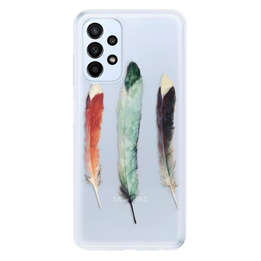 Odolné silikónové puzdro iSaprio - Three Feathers - Samsung Galaxy A23 / A23 5G