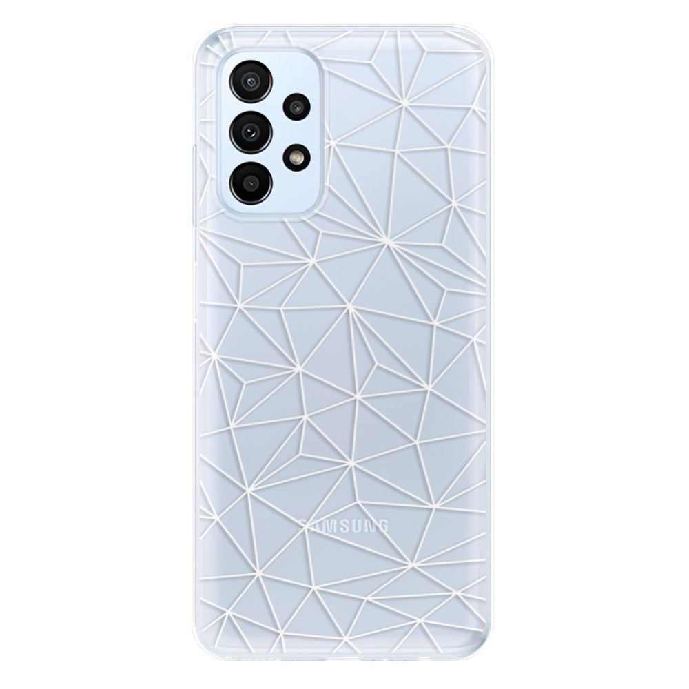 Odolné silikónové puzdro iSaprio - Abstract Triangles 03 - white - Samsung Galaxy A23 / A23 5G