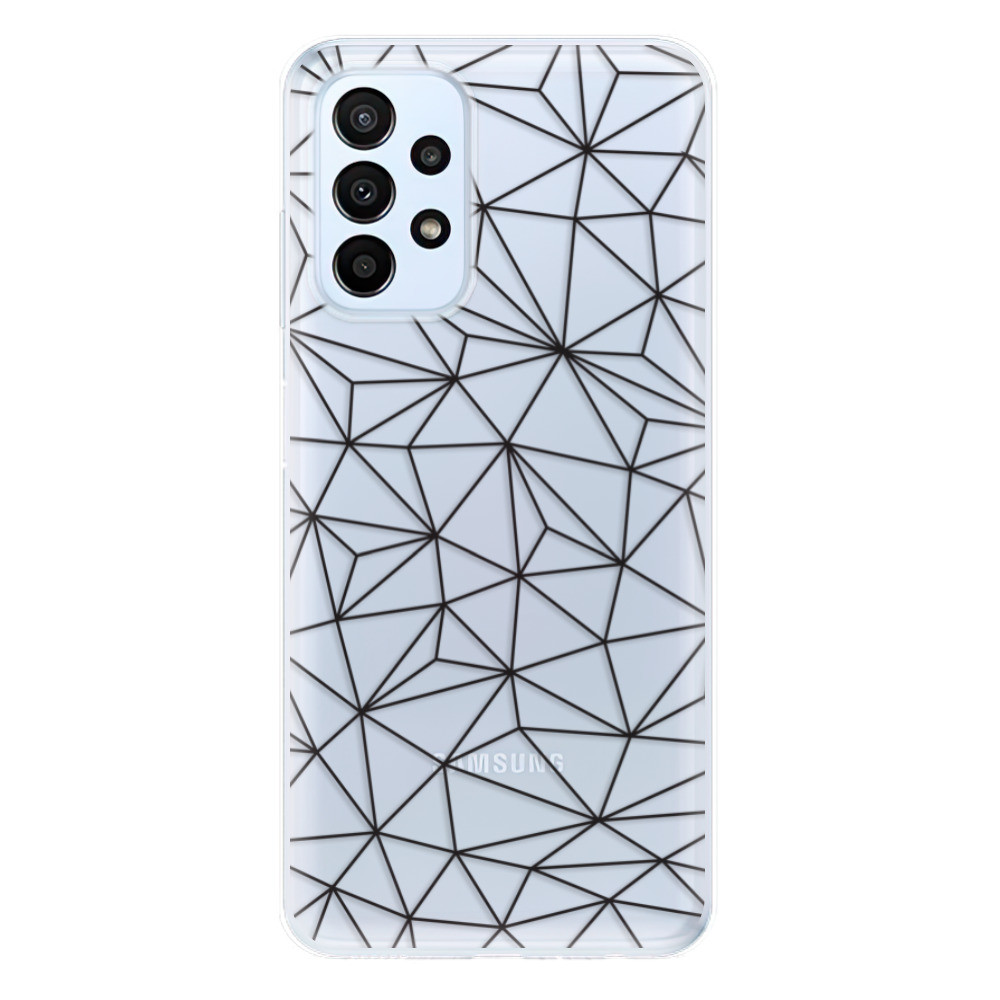 Odolné silikónové puzdro iSaprio - Abstract Triangles 03 - black - Samsung Galaxy A23 / A23 5G