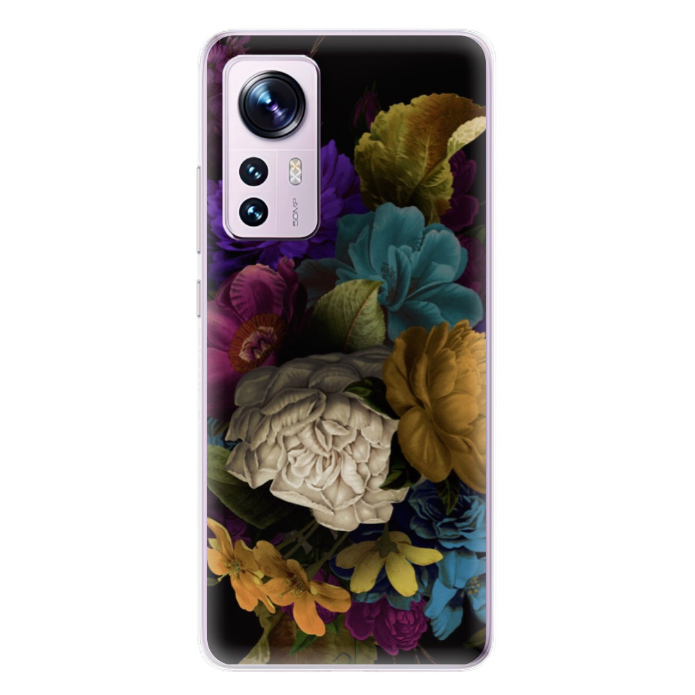Odolné silikónové puzdro iSaprio - Dark Flowers - Xiaomi 12 / 12X