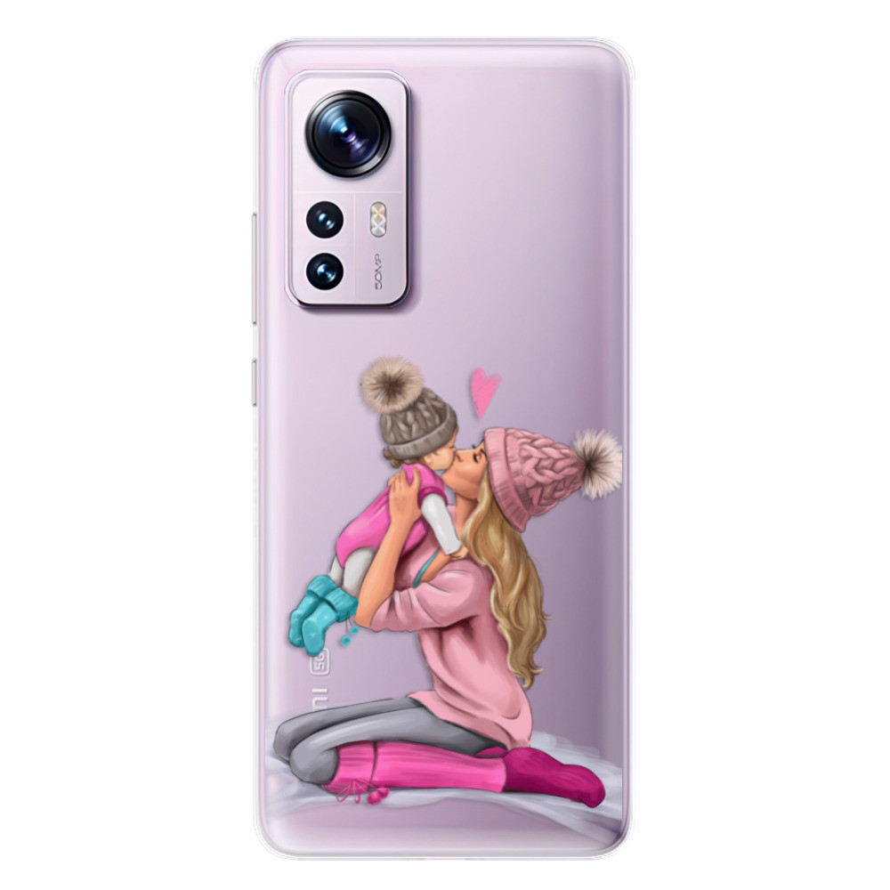 Odolné silikónové puzdro iSaprio - Kissing Mom - Blond and Girl - Xiaomi 12 / 12X