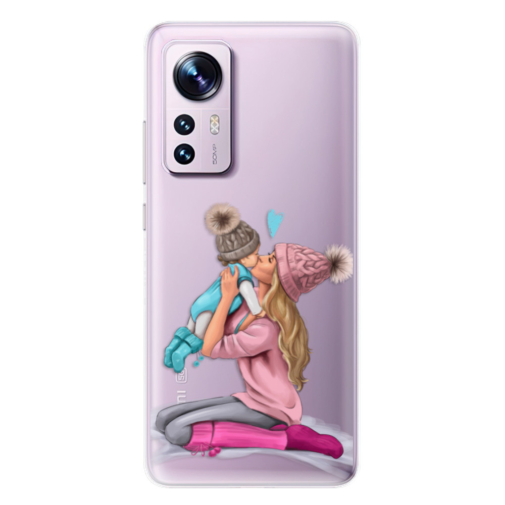 Odolné silikónové puzdro iSaprio - Kissing Mom - Blond and Boy - Xiaomi 12 / 12X