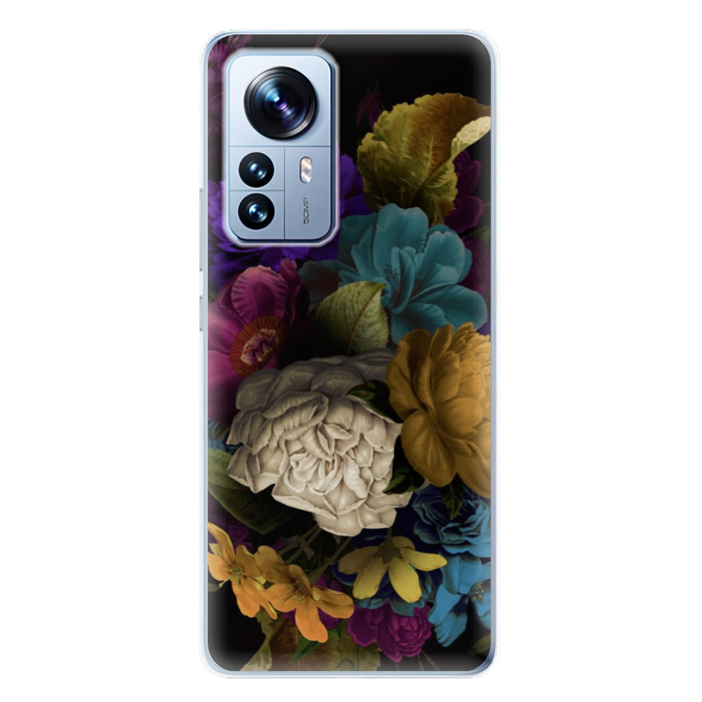 Odolné silikónové puzdro iSaprio - Dark Flowers - Xiaomi 12 Pro