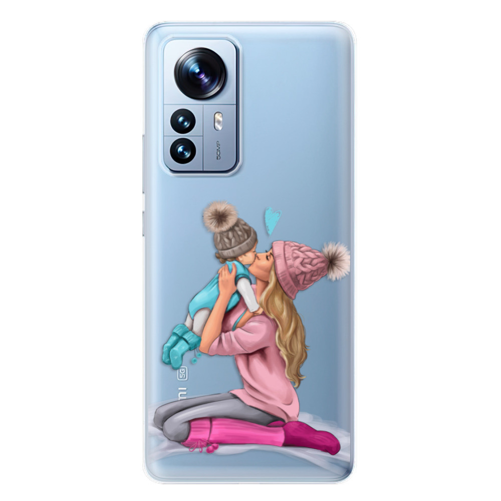 Odolné silikónové puzdro iSaprio - Kissing Mom - Blond and Boy - Xiaomi 12 Pro
