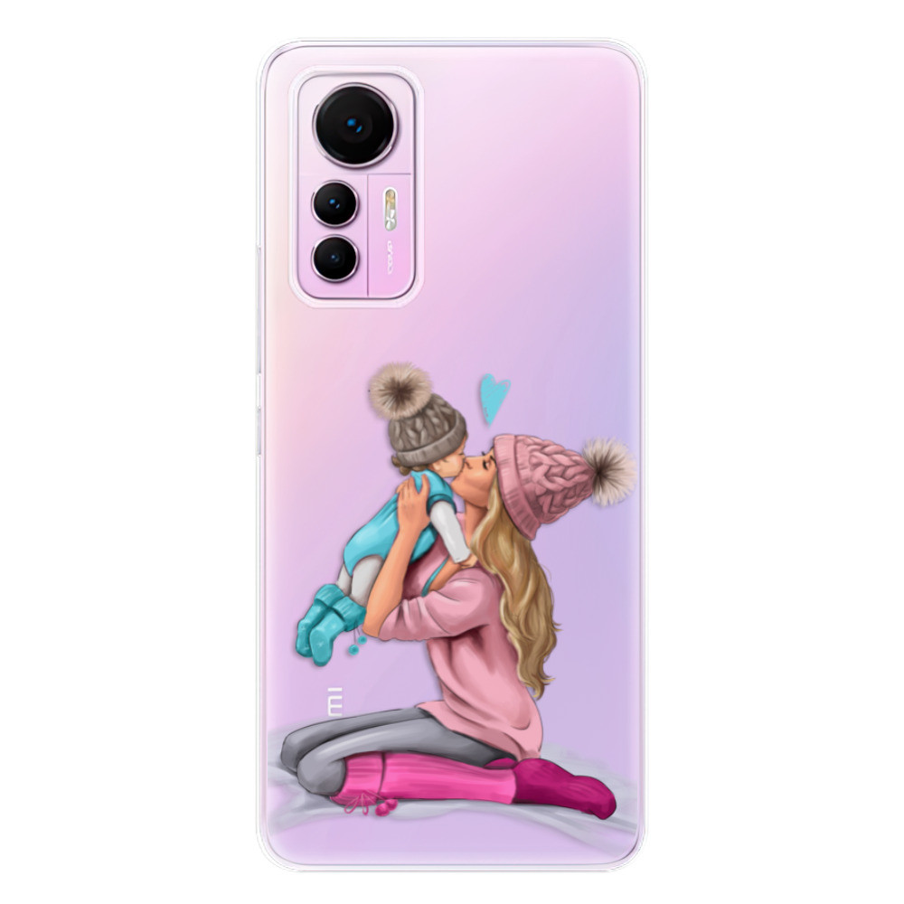 Odolné silikónové puzdro iSaprio - Kissing Mom - Blond and Boy - Xiaomi 12 Lite