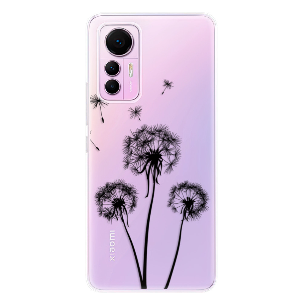 Odolné silikónové puzdro iSaprio - Three Dandelions - black - Xiaomi 12 Lite