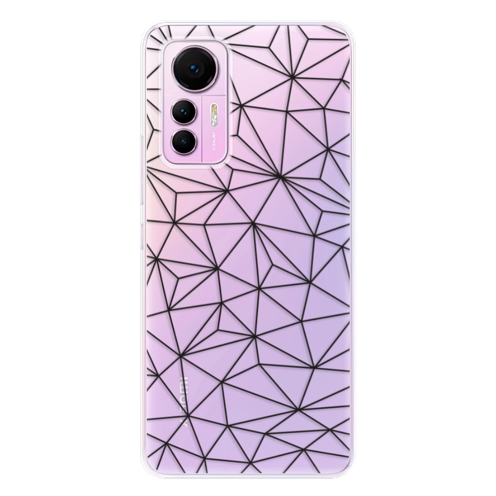 Odolné silikónové puzdro iSaprio - Abstract Triangles 03 - black - Xiaomi 12 Lite