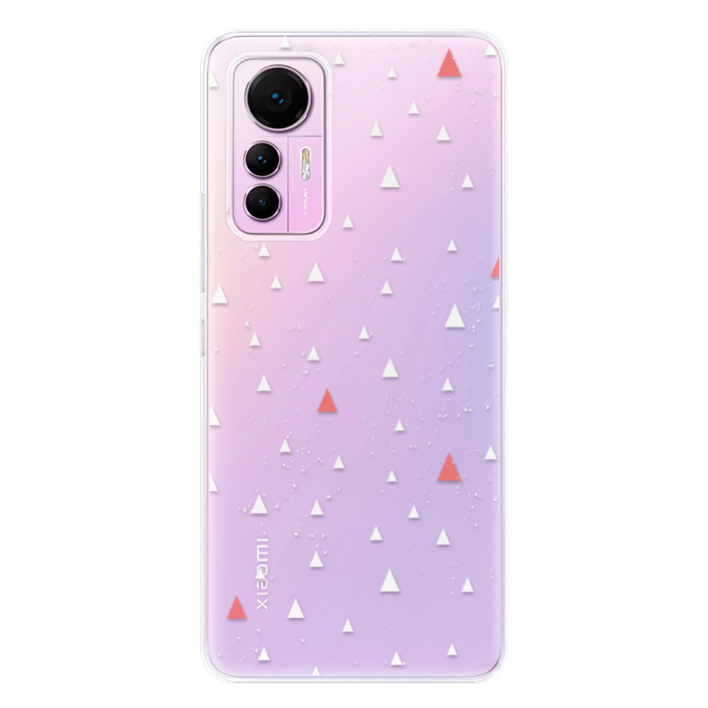 Odolné silikónové puzdro iSaprio - Abstract Triangles 02 - white - Xiaomi 12 Lite