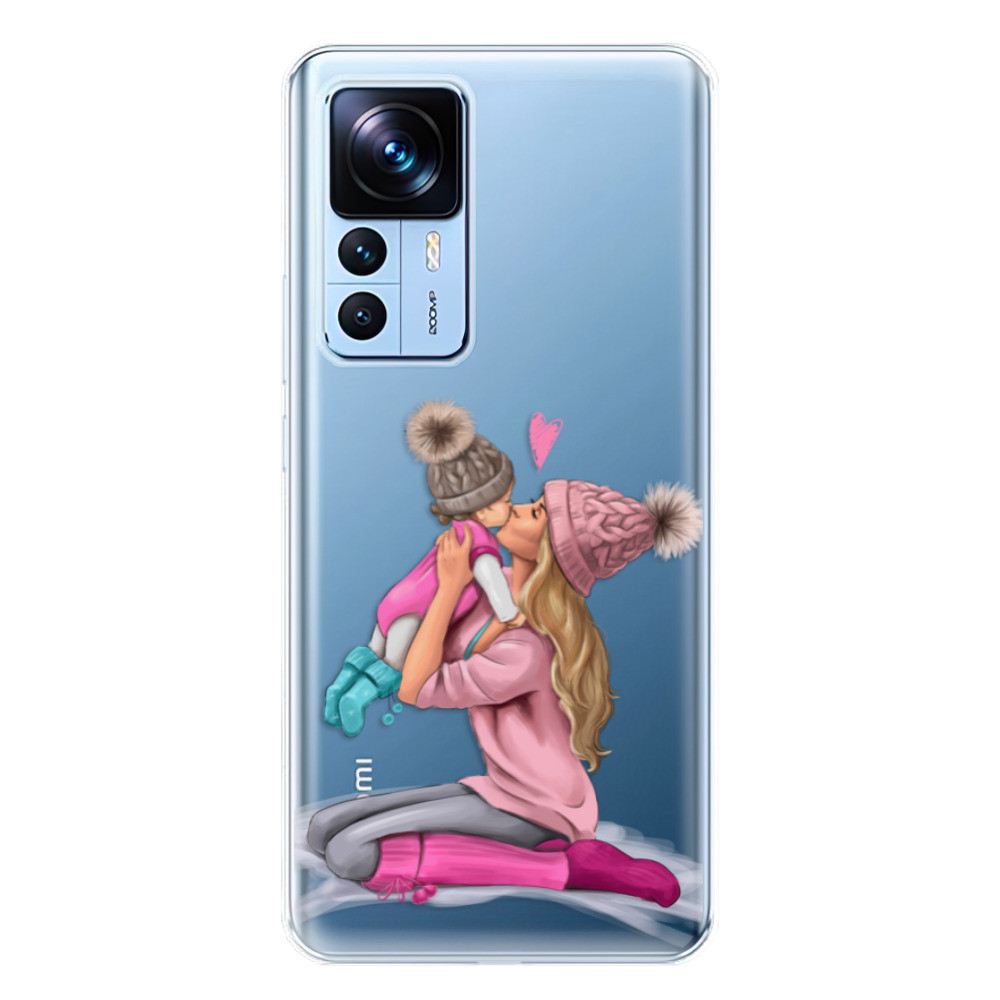 Odolné silikónové puzdro iSaprio - Kissing Mom - Blond and Girl - Xiaomi 12T / 12T Pro