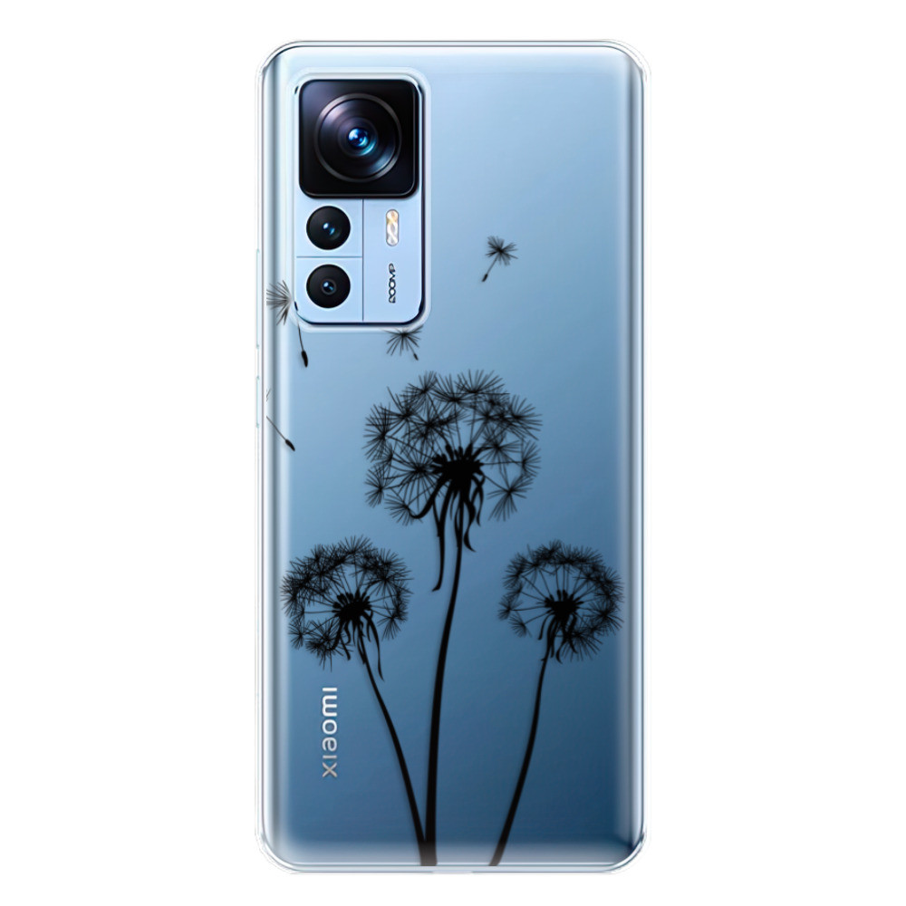 Odolné silikónové puzdro iSaprio - Three Dandelions - black - Xiaomi 12T / 12T Pro