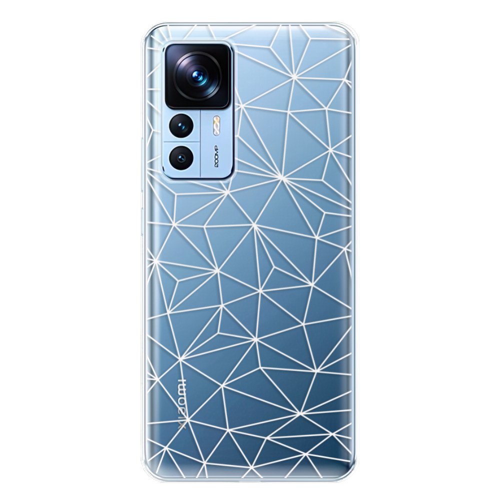 Odolné silikónové puzdro iSaprio - Abstract Triangles 03 - white - Xiaomi 12T / 12T Pro