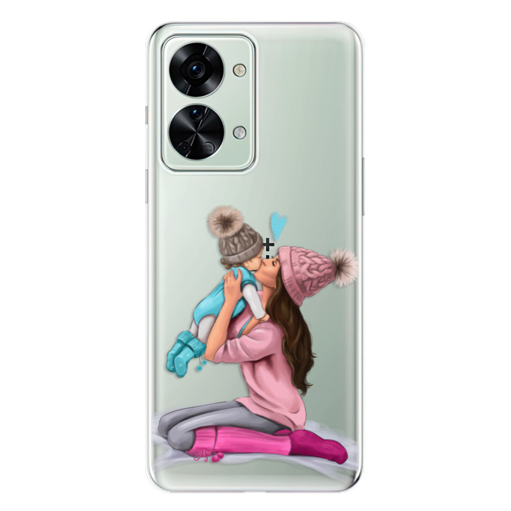 Odolné silikónové puzdro iSaprio - Kissing Mom - Brunette and Boy - OnePlus Nord 2T 5G