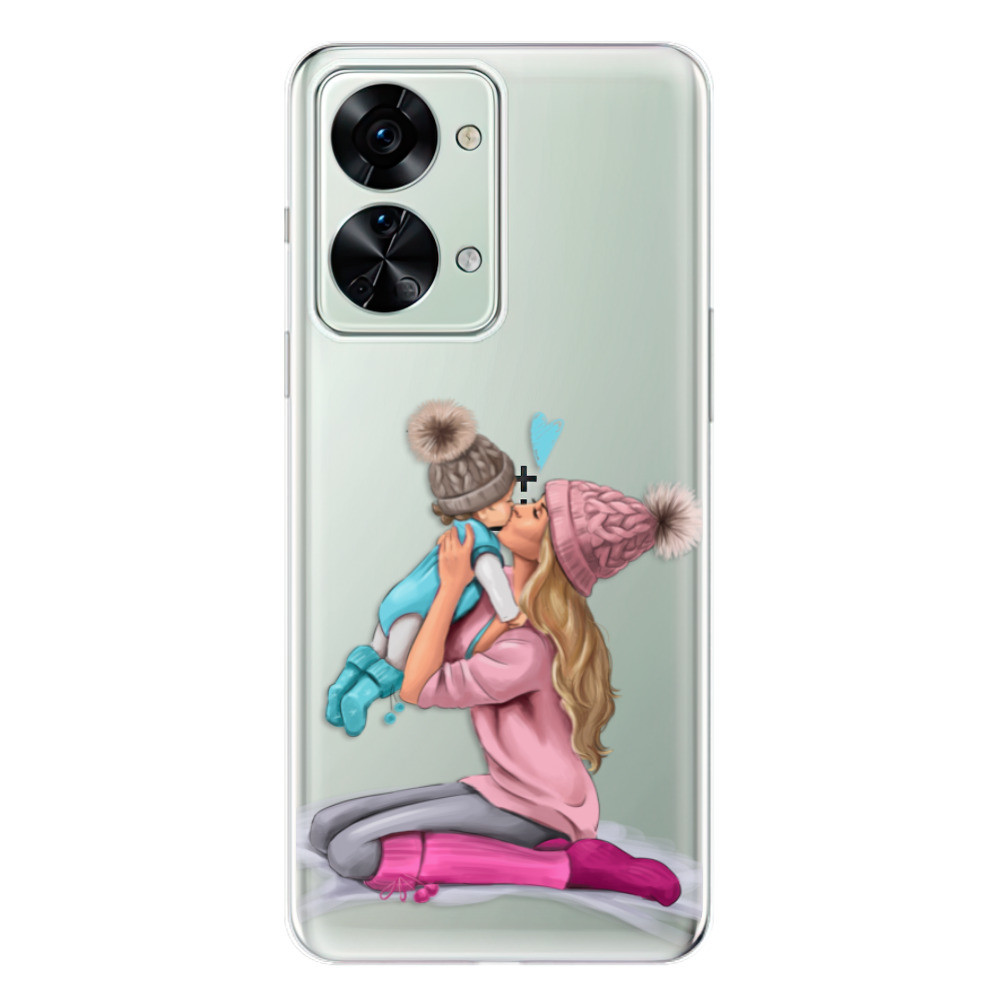 Odolné silikónové puzdro iSaprio - Kissing Mom - Blond and Boy - OnePlus Nord 2T 5G