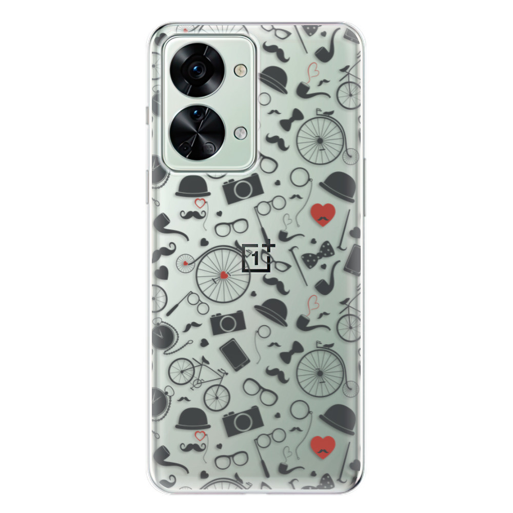 Odolné silikónové puzdro iSaprio - Vintage Pattern 01 - black - OnePlus Nord 2T 5G