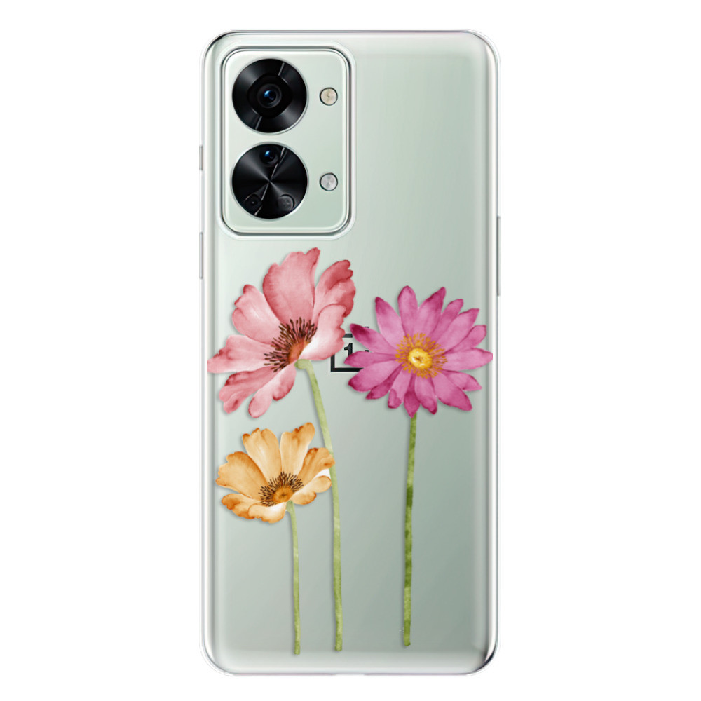 Odolné silikónové puzdro iSaprio - Three Flowers - OnePlus Nord 2T 5G