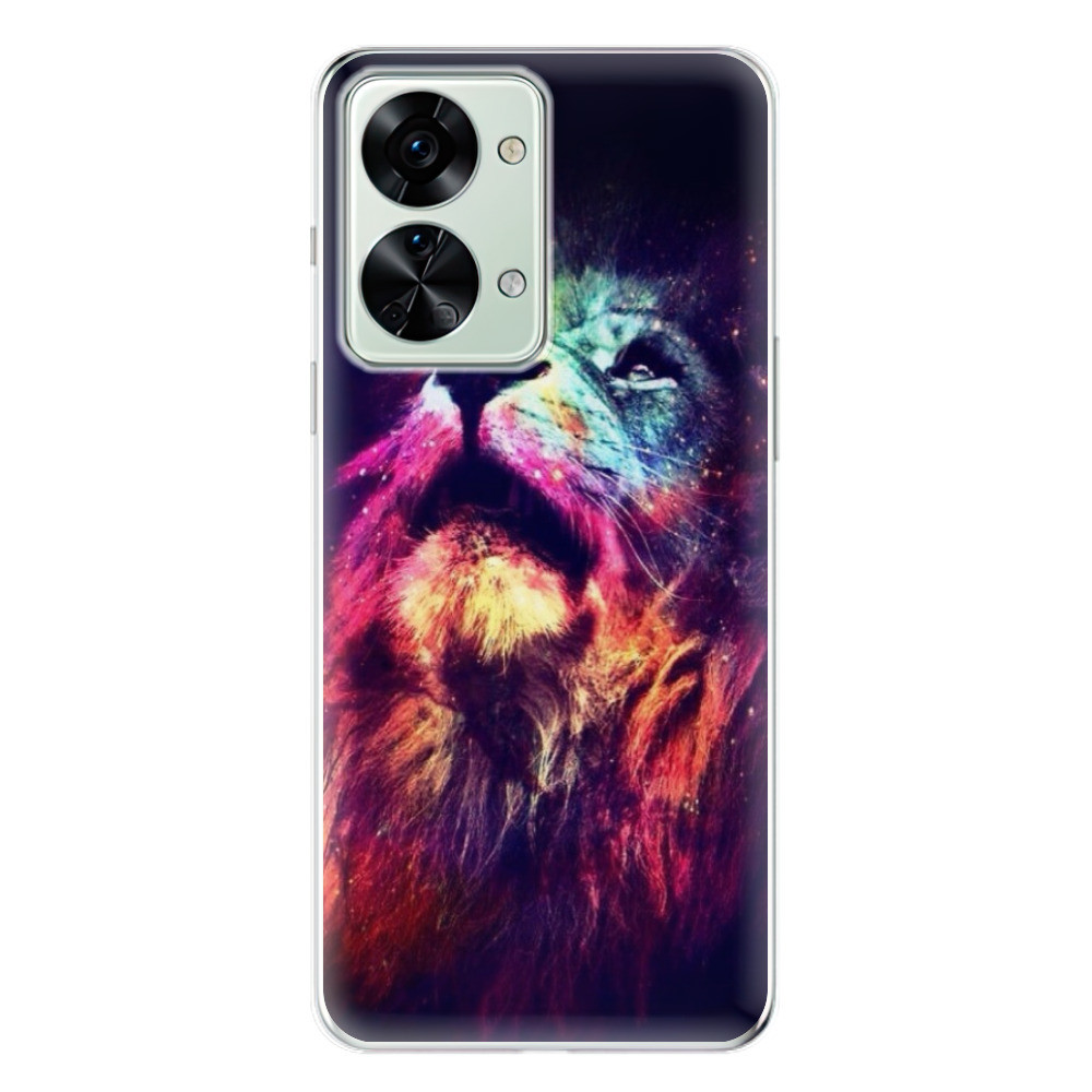 Odolné silikónové puzdro iSaprio - Lion in Colors - OnePlus Nord 2T 5G
