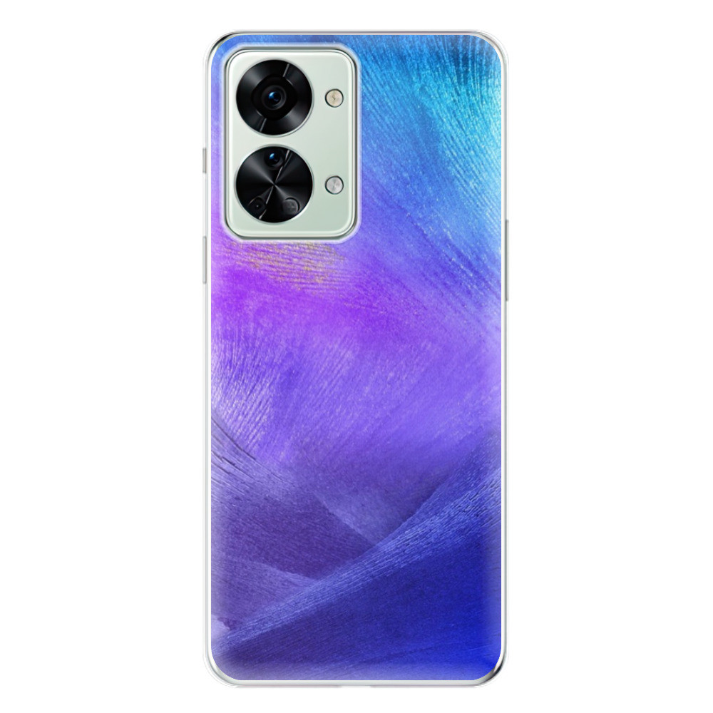 Odolné silikónové puzdro iSaprio - Purple Feathers - OnePlus Nord 2T 5G
