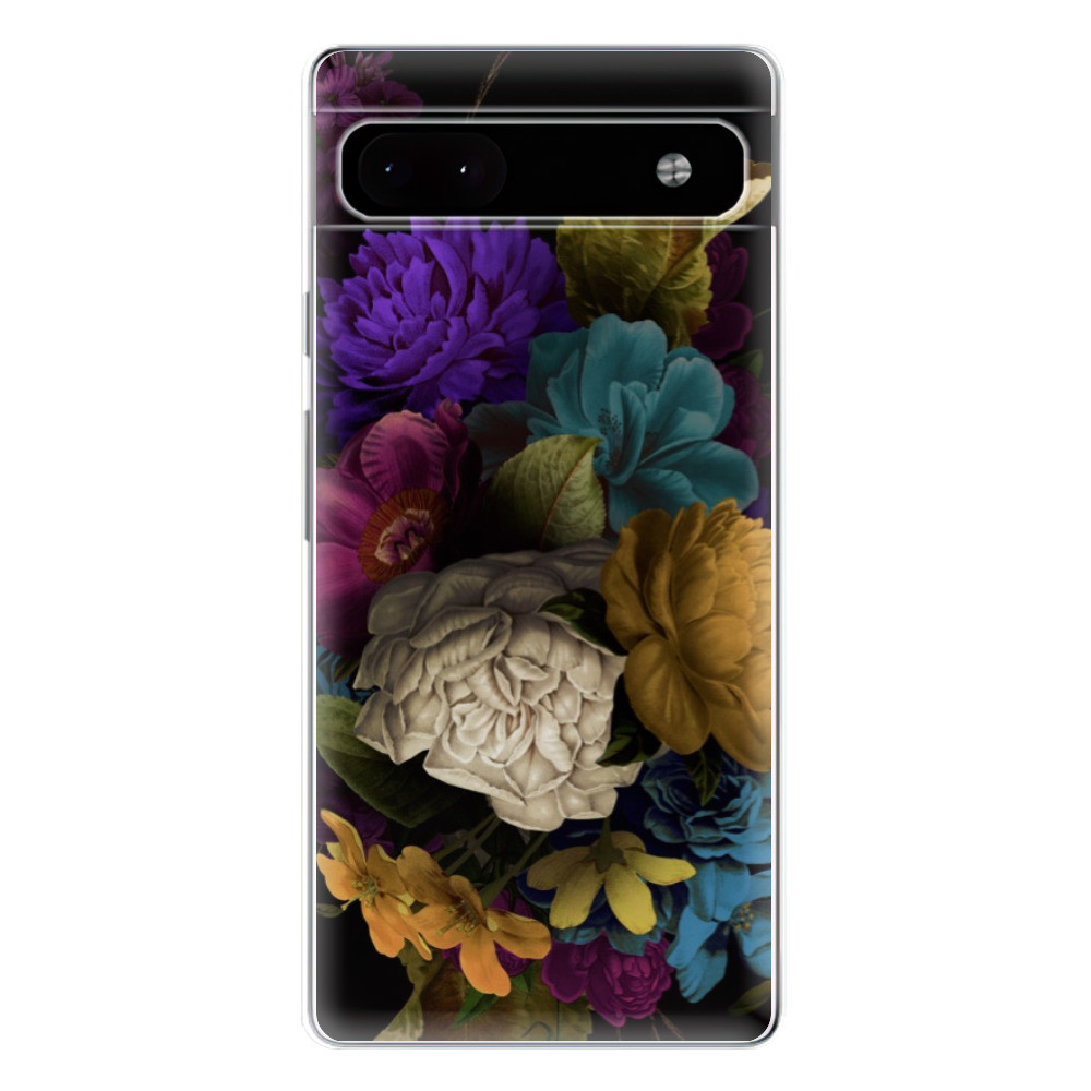 Odolné silikónové puzdro iSaprio - Dark Flowers - Google Pixel 6a 5G