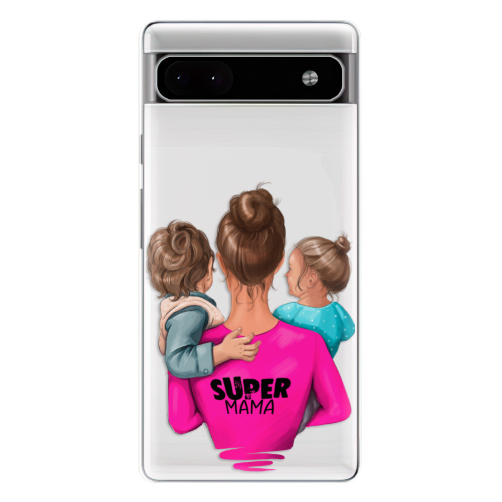 Odolné silikónové puzdro iSaprio - Super Mama - Boy and Girl - Google Pixel 6a 5G