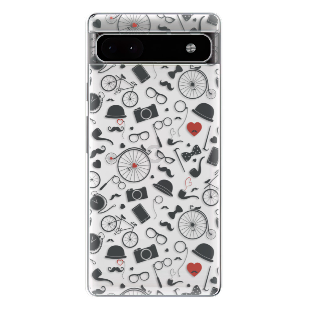 Odolné silikónové puzdro iSaprio - Vintage Pattern 01 - black - Google Pixel 6a 5G