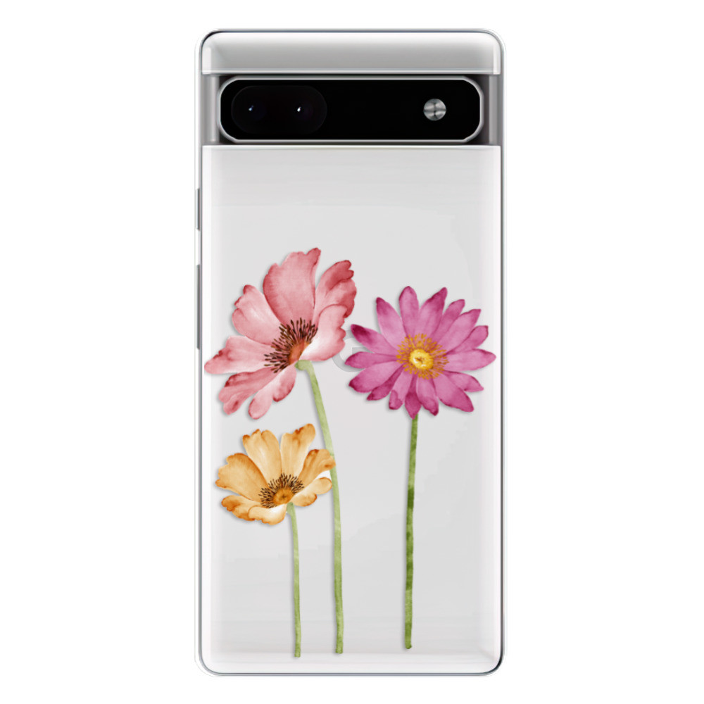 Odolné silikónové puzdro iSaprio - Three Flowers - Google Pixel 6a 5G