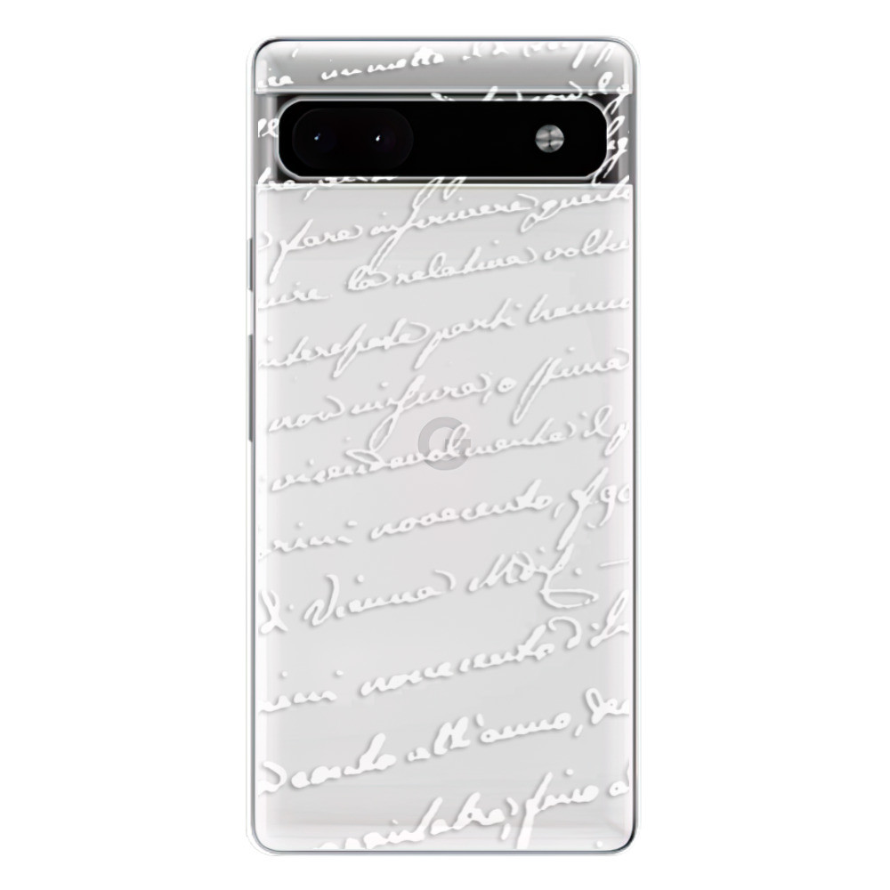 Odolné silikónové puzdro iSaprio - Handwriting 01 - white - Google Pixel 6a 5G